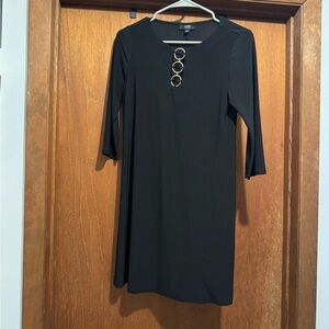 MSK Black Dress with Gold Rings